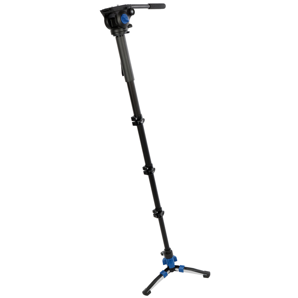 Video-Monopod mit Fluid-Kopf & Standspinne – 185cm Höhe, leicht & stabil, inkl. Tasche