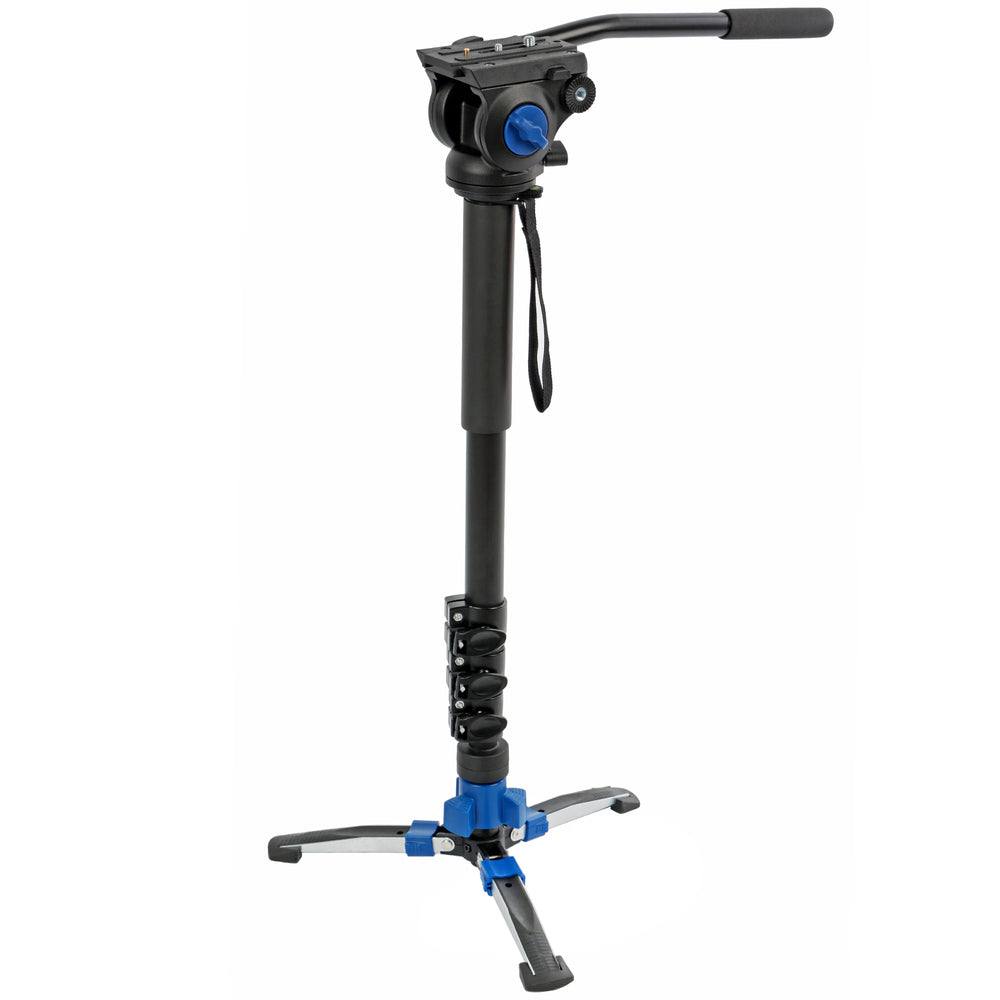 Video-Monopod mit Fluid-Kopf & Standspinne – 185cm Höhe, leicht & stabil, inkl. Tasche