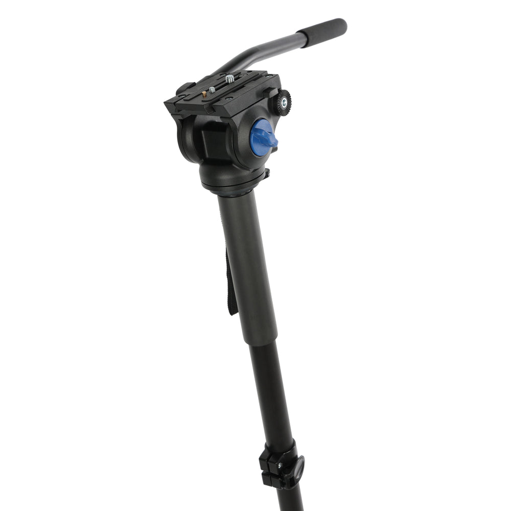 Video-Monopod mit Fluid-Kopf & Standspinne – 185cm Höhe, leicht & stabil, inkl. Tasche