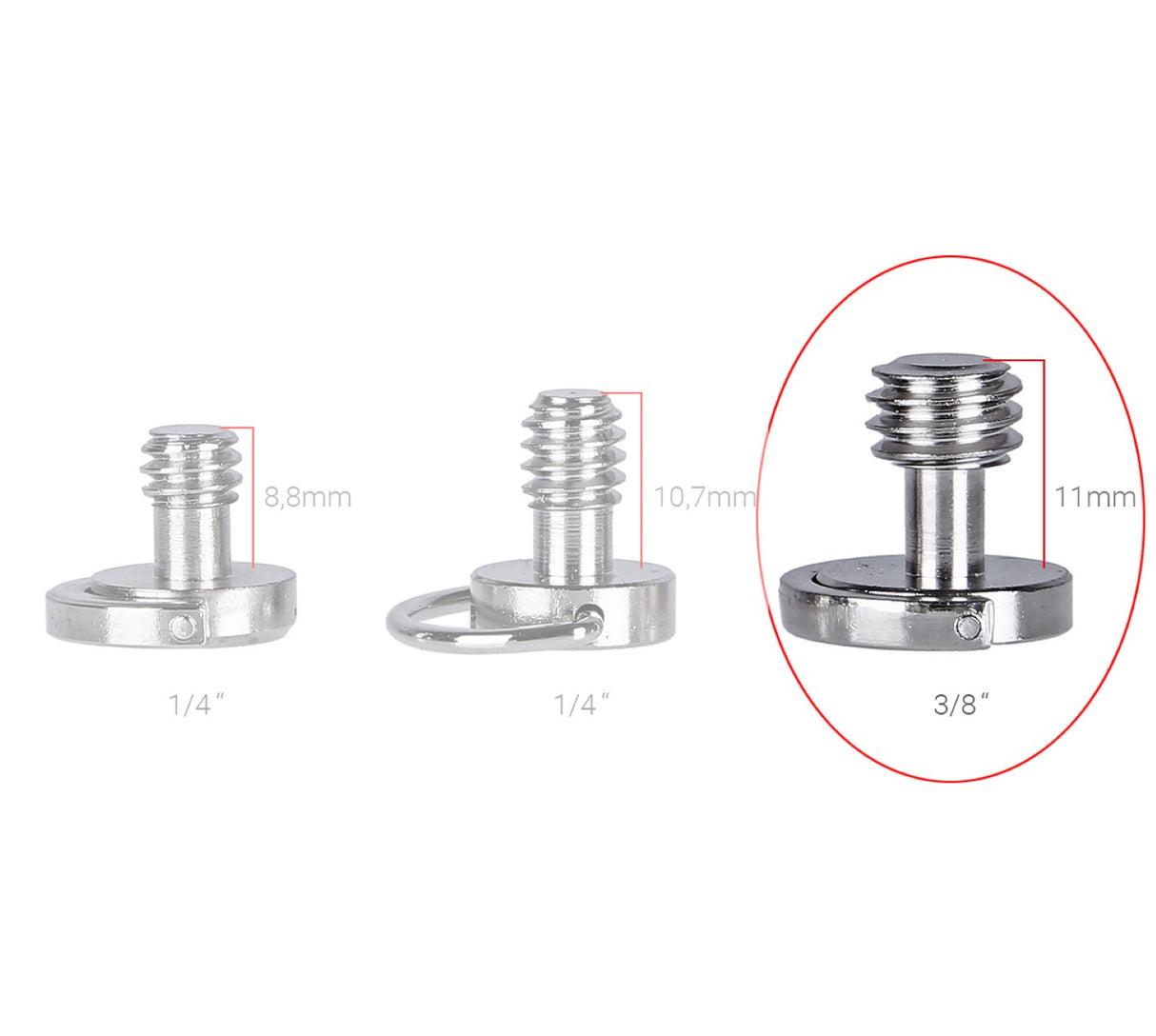 Klipschraube 3/8" Adapterschraube SC-06 für Wechselplatte Kugelkopf Stativ