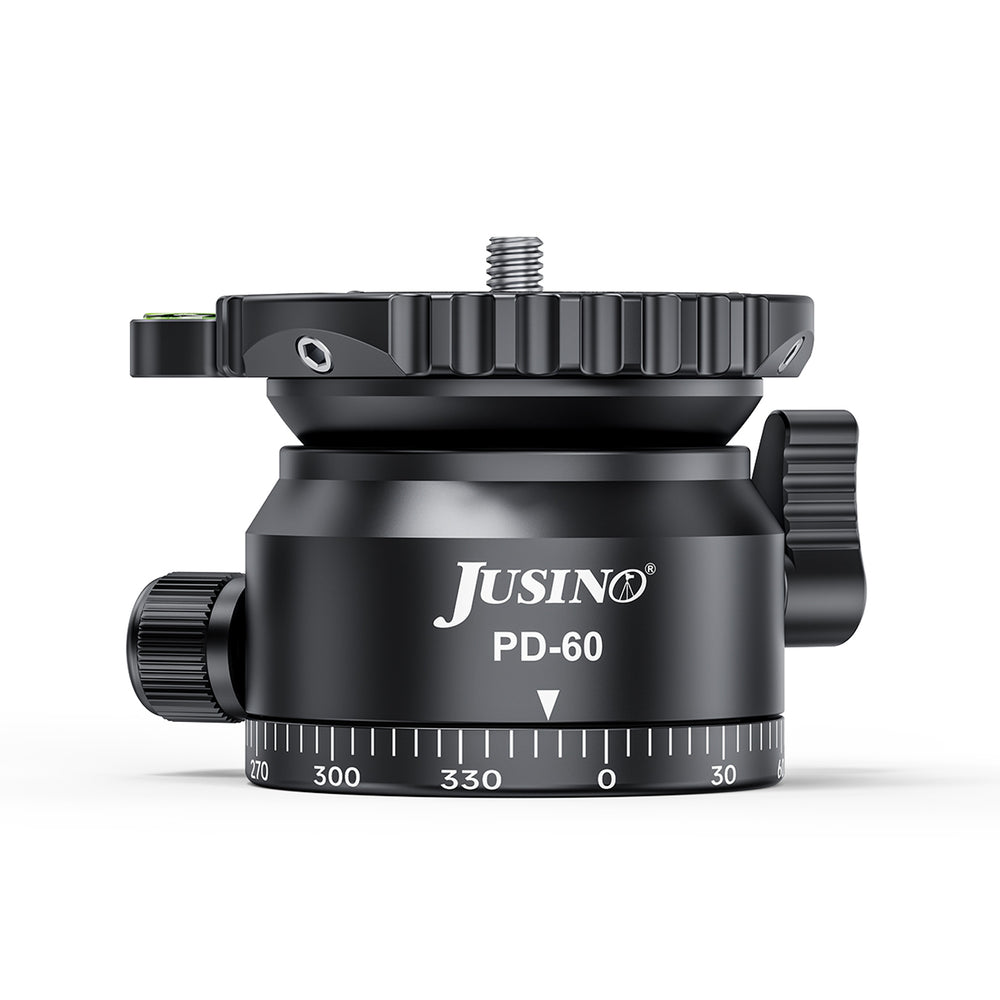 JUSINO Stativ-Nivellierbasis Neigekopf mit 360° Panorama-Funktion und ±15° Neigung PD-60