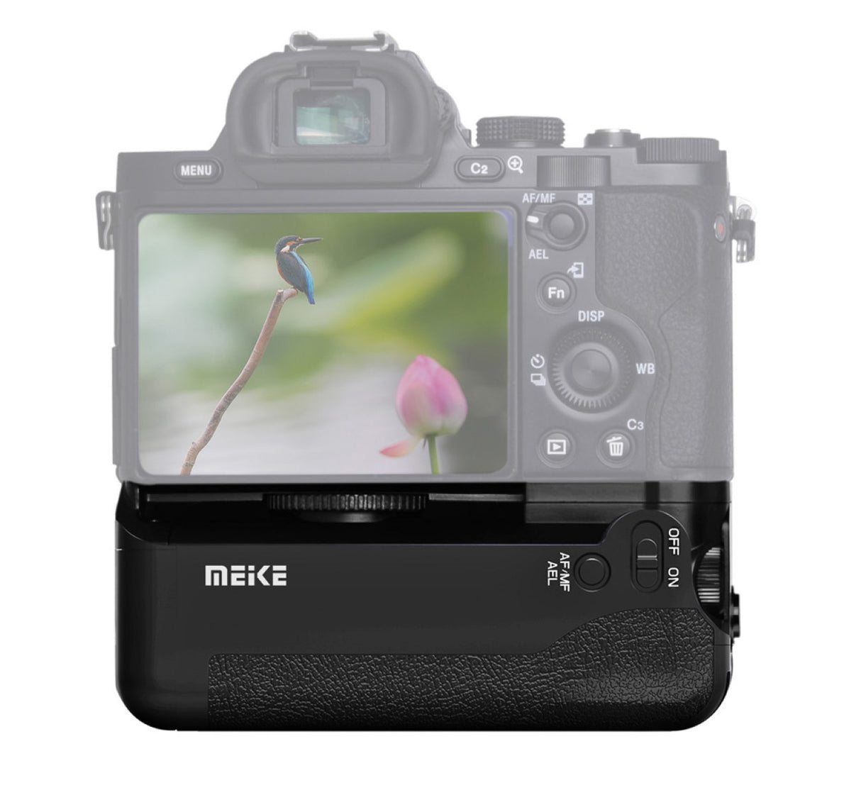 Meike Batteriegriff Set für Sony Alpha a7 a7R a7S wie VG-C1EM + 2x ayex NP-FW50 Akku + USB Dual Ladegerät MK-A7