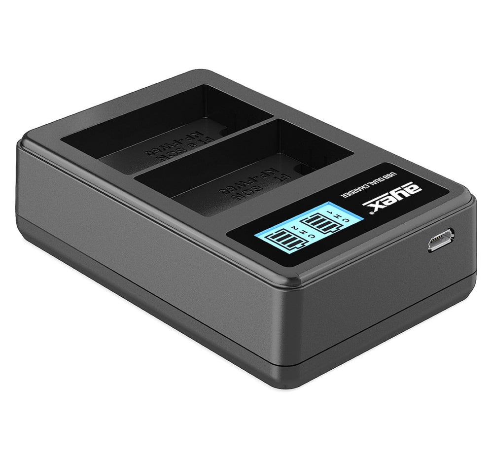 Meike Batteriegriff Set für Sony Alpha a7 a7R a7S wie VG-C1EM + 2x ayex NP-FW50 Akku + USB Dual Ladegerät MK-A7