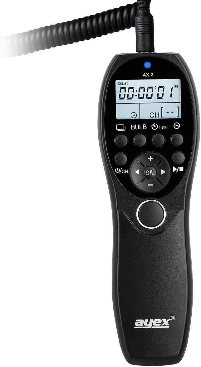Timer Fernauslöser AX-3 RR90 zB für Fujifilm X-T10 X-M1 X-A3 X-A10 Serie Bulb Delay Fokussieren