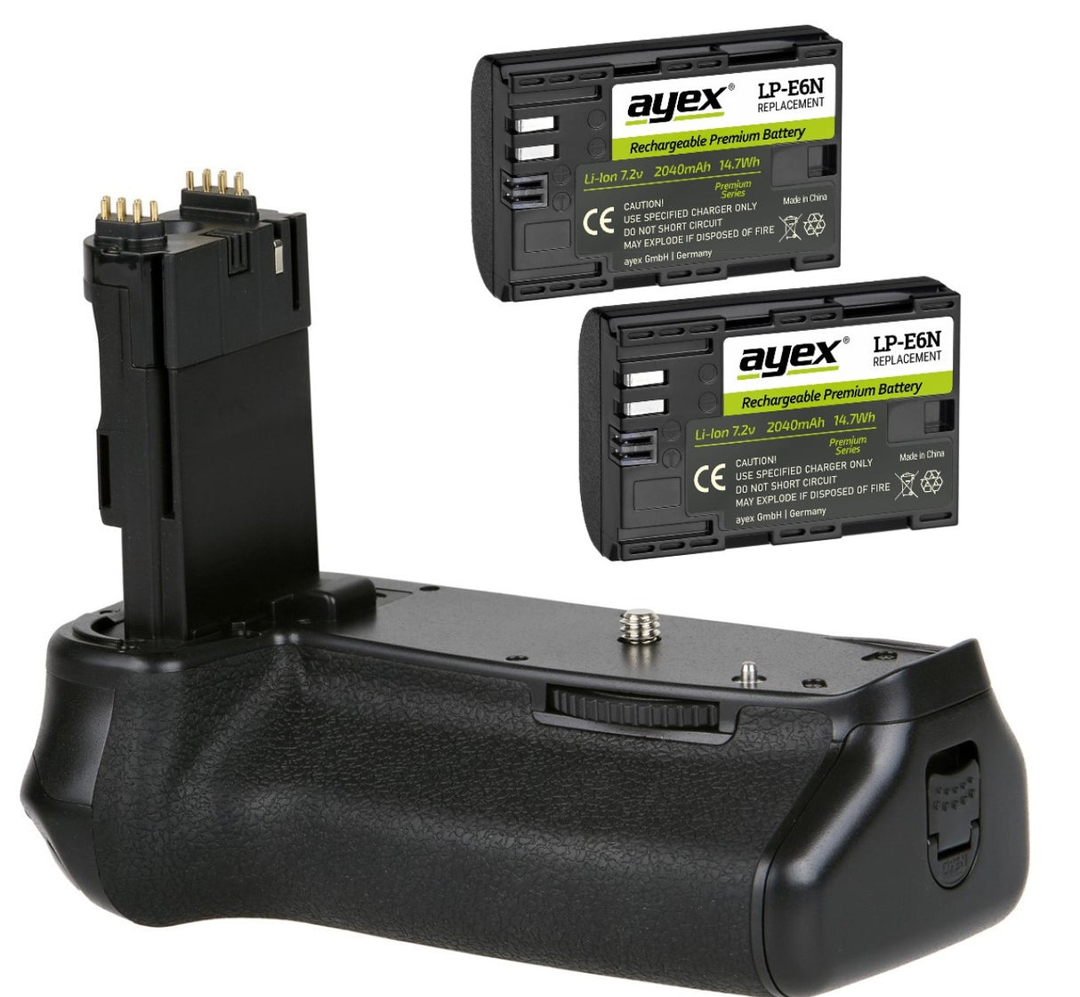 Batteriegriff Set für Canon EOS 6D Mark II + 2x LP-E6N Akku wie BG-E21