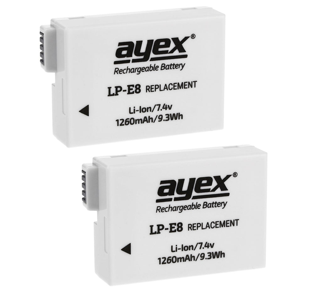 Batteriegriff Set für Canon EOS 700D 650D 600D 550D + 2x LP-E8 Akku + 1x USB Dual Ladegerät