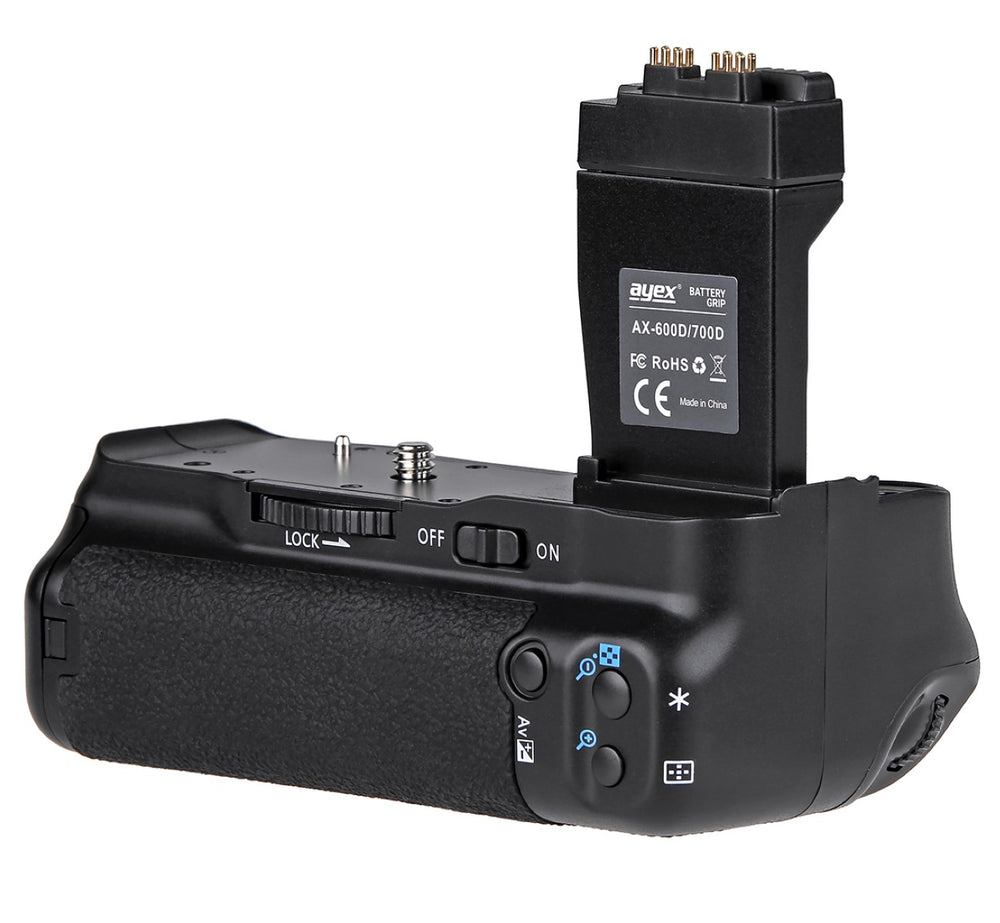 Batteriegriff Set für Canon EOS 700D 650D 600D 550D + 2x LP-E8 Akku + 1x USB Dual Ladegerät