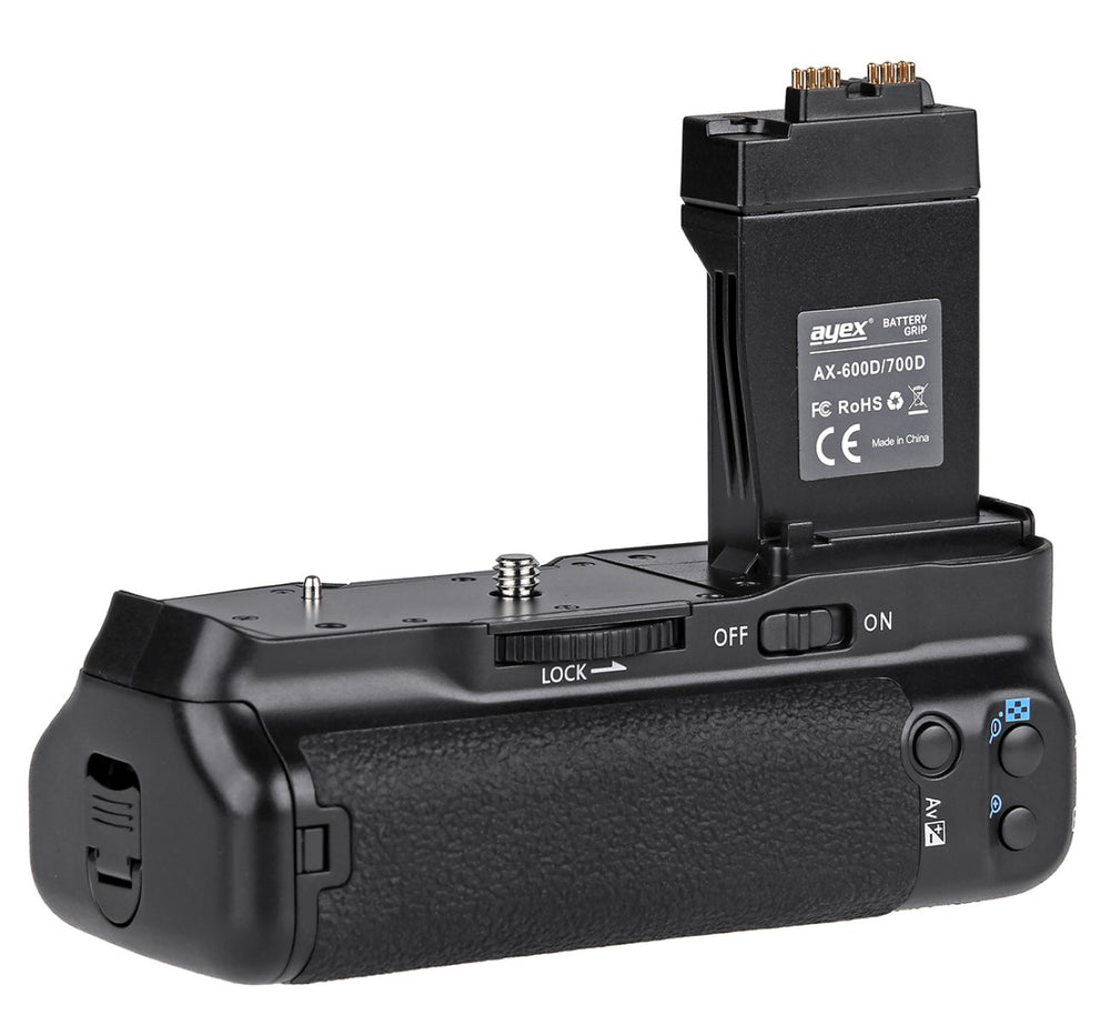 Batteriegriff Set für Canon EOS 700D 650D 600D 550D + 2x LP-E8 Akku + 1x USB Dual Ladegerät