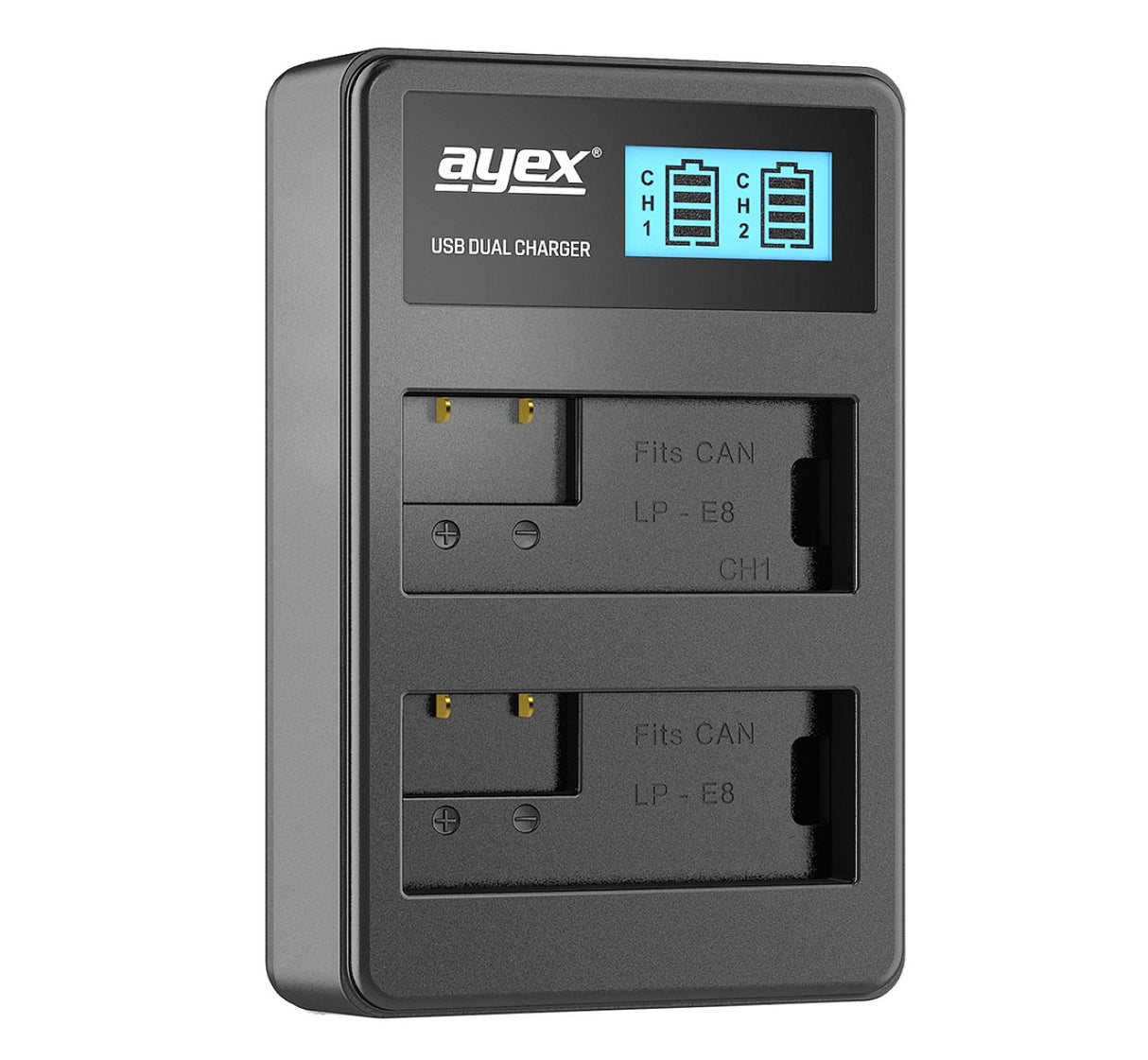 Batteriegriff Set für Canon EOS 700D 650D 600D 550D + 2x LP-E8 Akku + 1x USB Dual Ladegerät