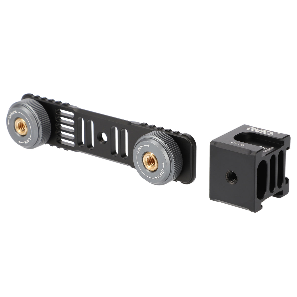 ayex Blitzschiene mit rotierbaren Vierkopf-Multifunktions Cold-Shoe-Adapter eingebaute Rücklaufsperre