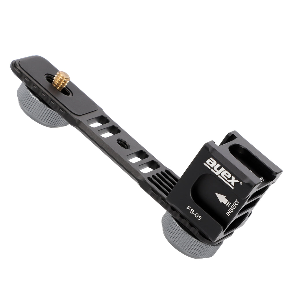 ayex Blitzschiene mit rotierbaren Vierkopf-Multifunktions Cold-Shoe-Adapter eingebaute Rücklaufsperre