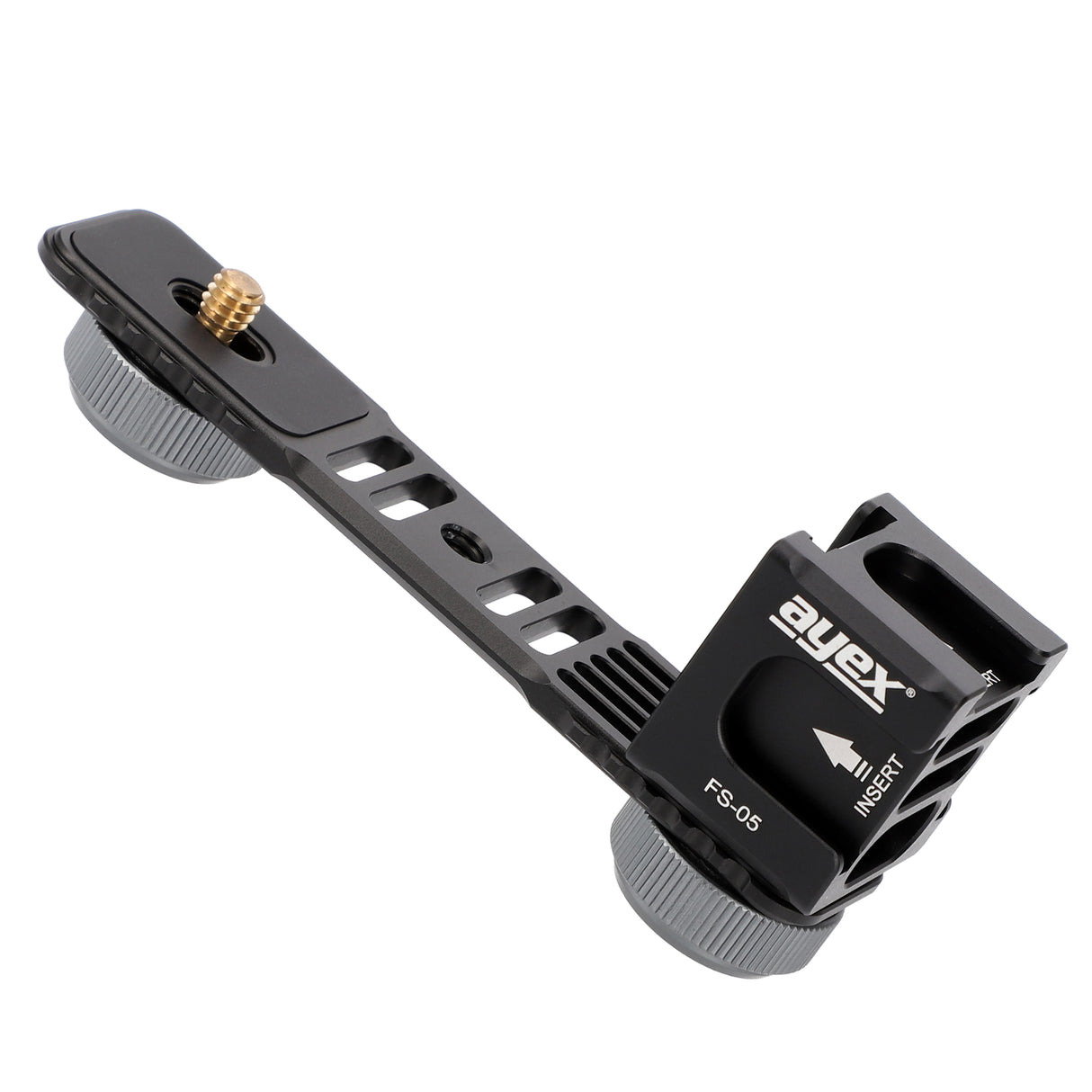 ayex Blitzschiene mit rotierbaren Vierkopf-Multifunktions Cold-Shoe-Adapter eingebaute Rücklaufsperre