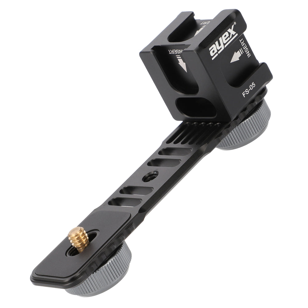 ayex Blitzschiene mit rotierbaren Vierkopf-Multifunktions Cold-Shoe-Adapter eingebaute Rücklaufsperre