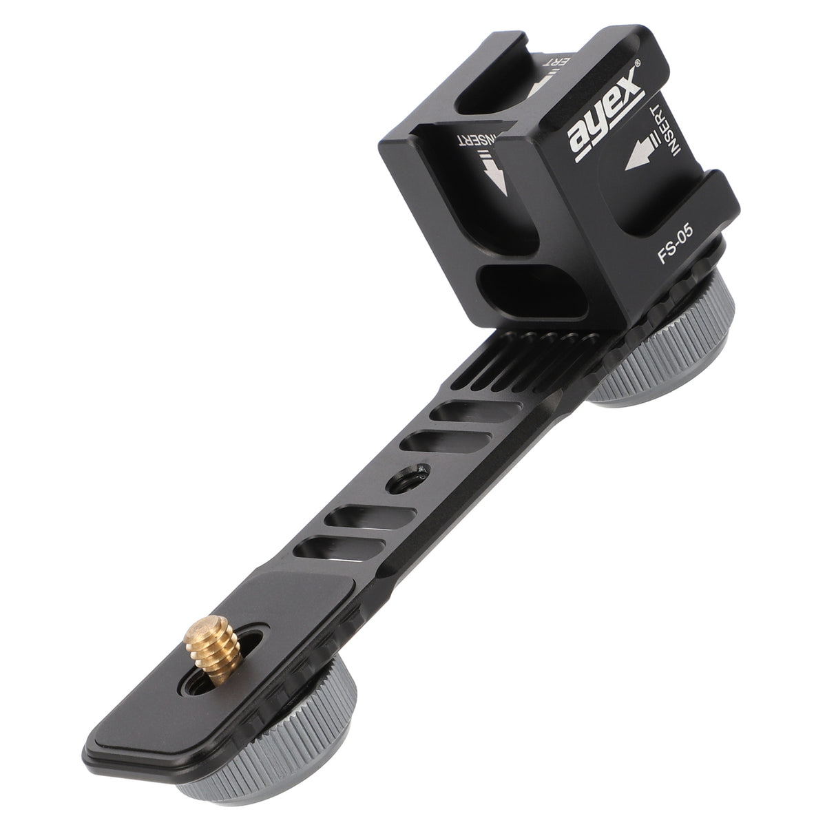 ayex Blitzschiene mit rotierbaren Vierkopf-Multifunktions Cold-Shoe-Adapter eingebaute Rücklaufsperre