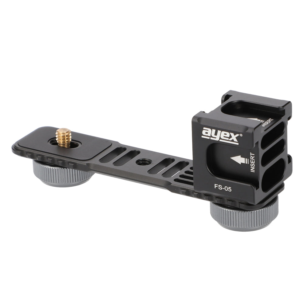 ayex Blitzschiene mit rotierbaren Vierkopf-Multifunktions Cold-Shoe-Adapter eingebaute Rücklaufsperre