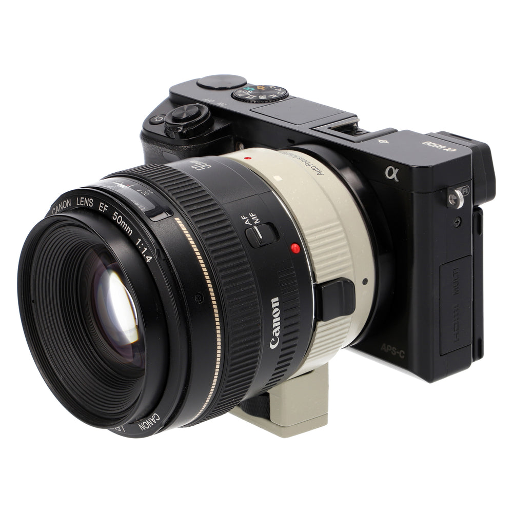 Objektivadapter AF Autofokus Canon EF/EF-S-Objektiv auf Sony E-Mount-Kamera EF-NEX II Weiß