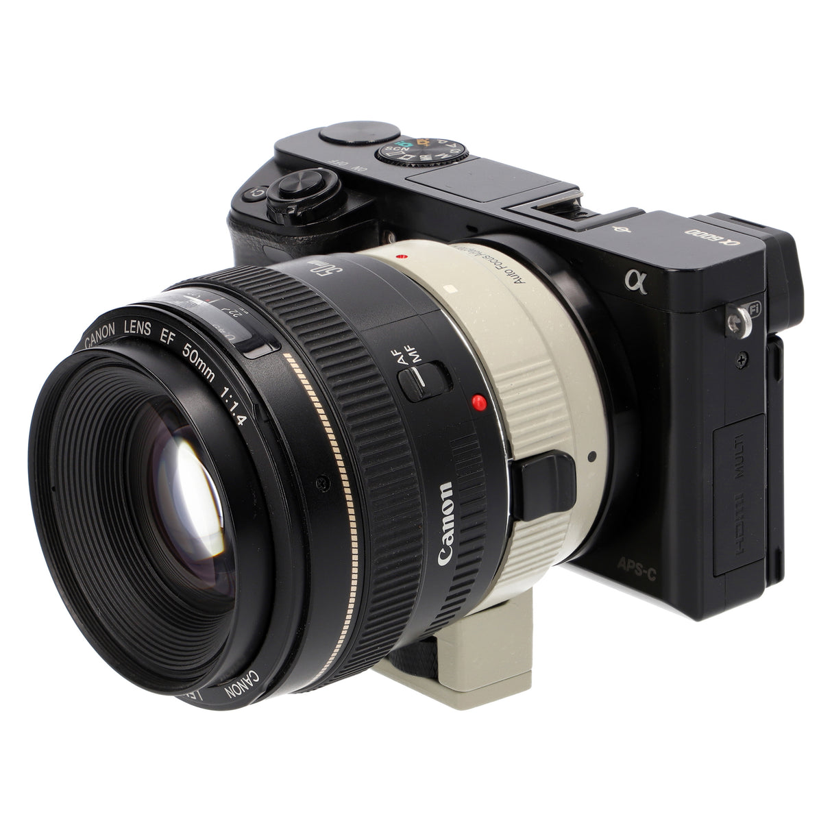 Objektivadapter AF Autofokus Canon EF/EF-S-Objektiv auf Sony E-Mount-Kamera EF-NEX II Weiß