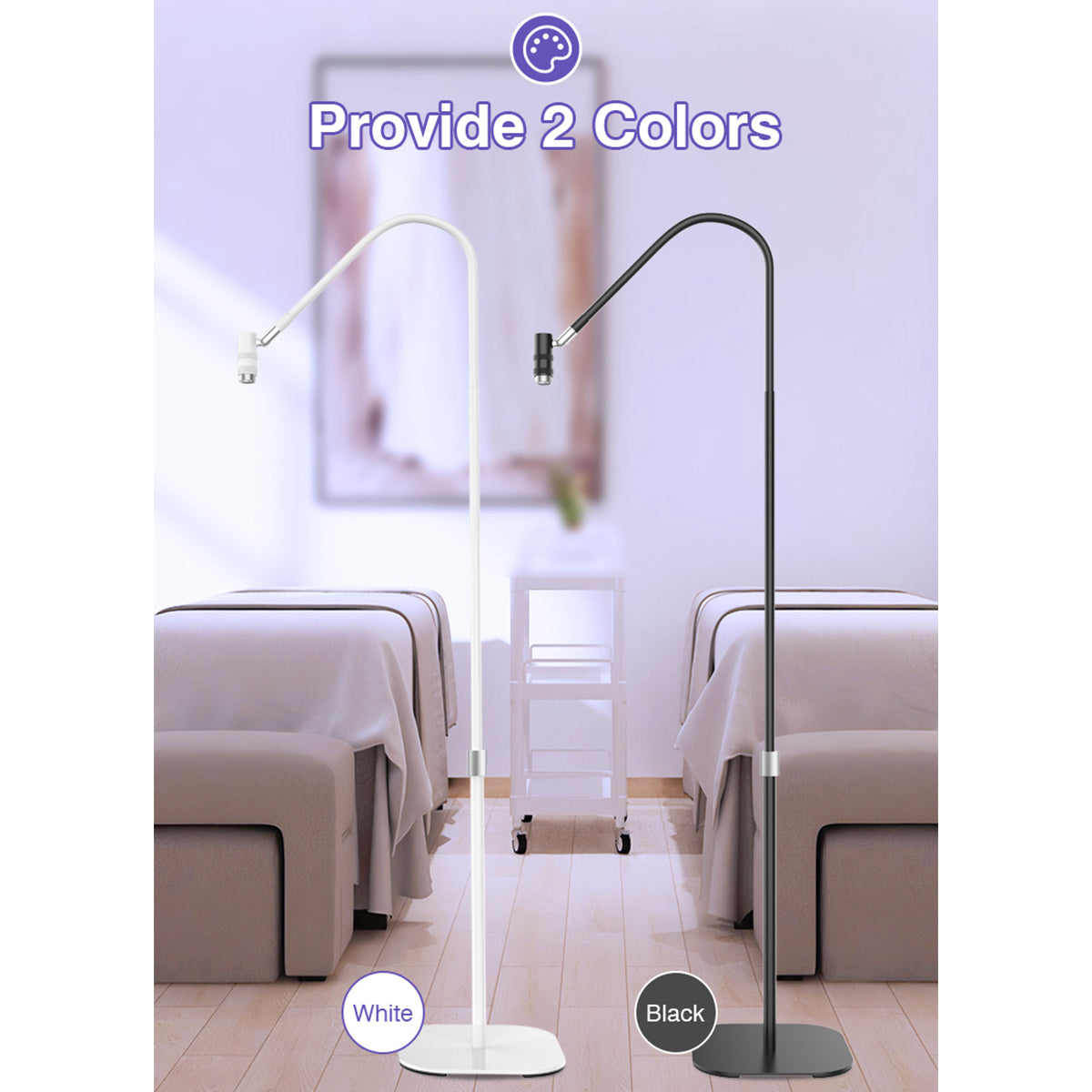 UV-Lash-Lampe Beauty Light 360° Touch-Dimmung 5 Lichtstufen Fußschalter Brille