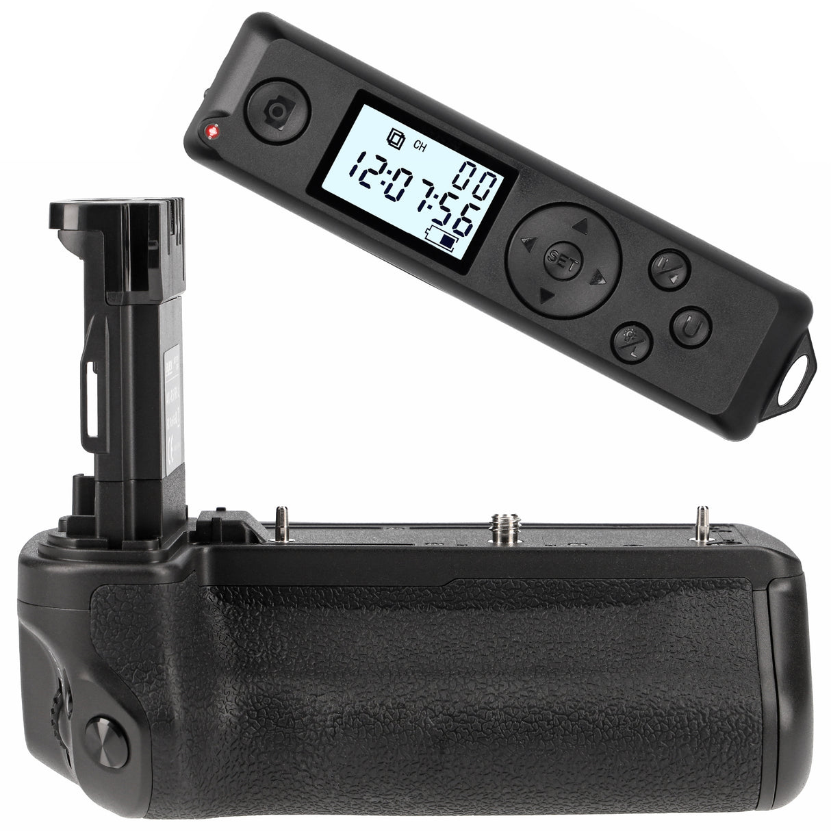 Batteriegriff für Canon EOS R5 R6 R6 Mark II wie BG-R10 Inkl. Timer-Fernauslöser + 2x LP-E6NH Akkus