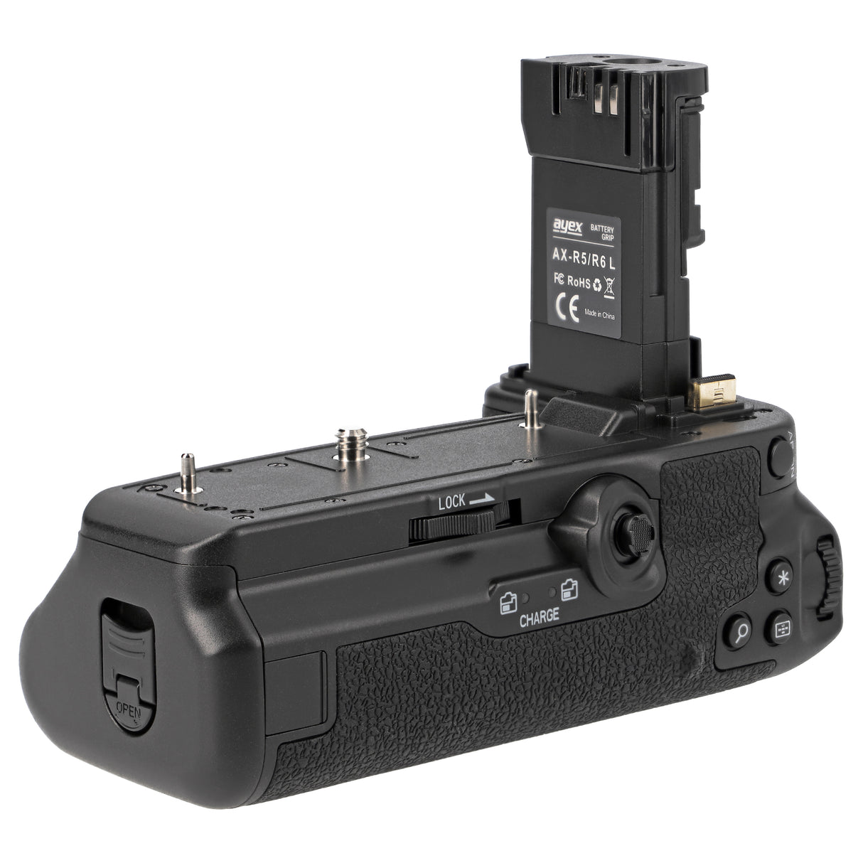 Batteriegriff für Canon EOS R5 R6 R6 Mark II wie BG-R10 Inkl. Timer-Fernauslöser + 2x LP-E6NH Akkus