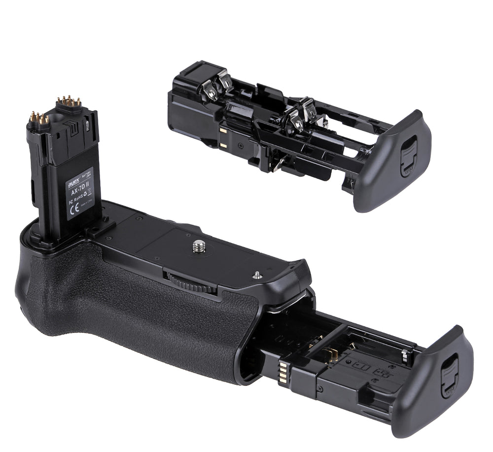 Batteriegriff Set für Canon EOS 7D Mark II wie BG-E16 + 2x LP-E6N Akku + 1x USB Dual Ladegerät