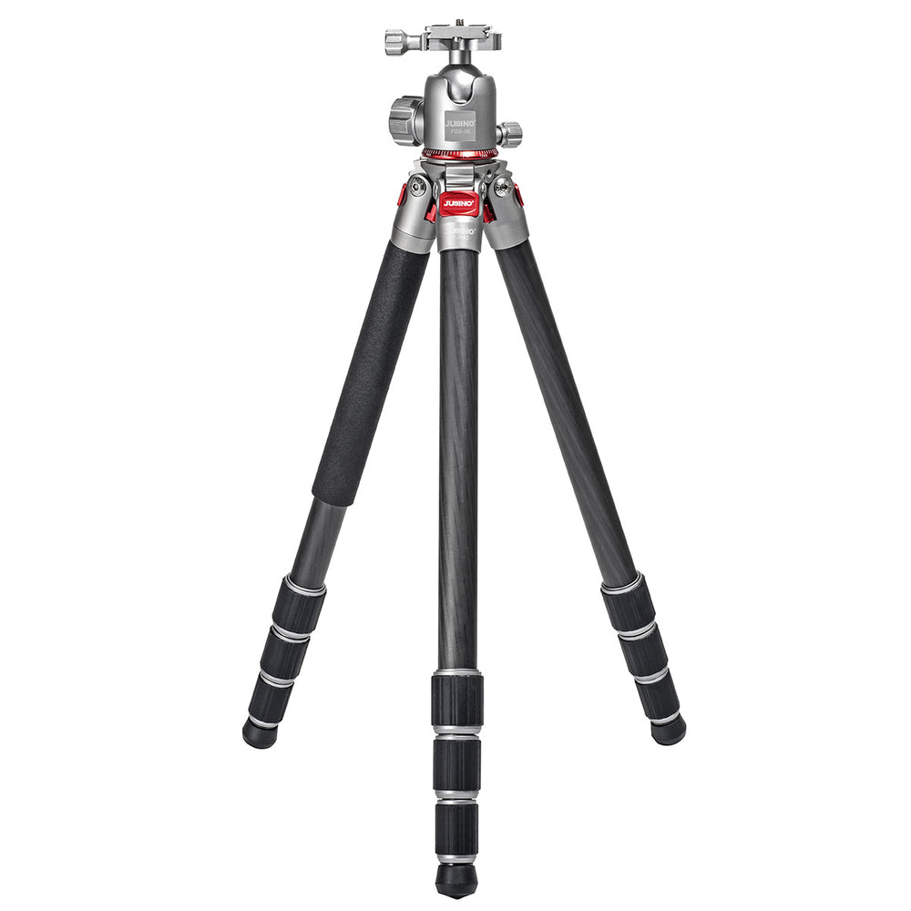 JUSINO Leichtes Karbon Fotostativ mit Kugelkopf Stativ bis 138cm 12kg AF-254C FGS-36