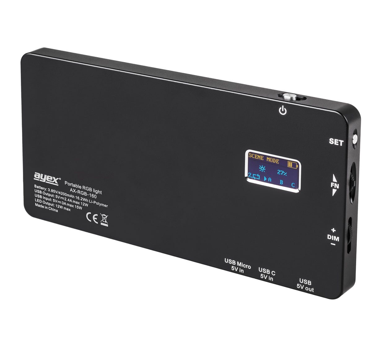 Tragbares LED Videolicht USB CRI 95 & 360° Vollfarbe 9 Lichtszenarios 2500K-8500k 160 LED-Perlen dimmbar für perfekte Ausleuchtung