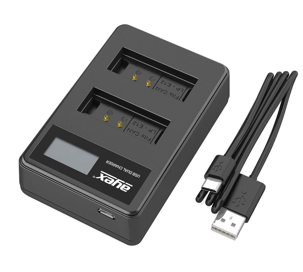Batteriegriff Set für Canon EOS 100D + IR-Fernauslöser + 2x LP-E12 Akku + 1x USB Dual Ladegerät wie BG-100DH