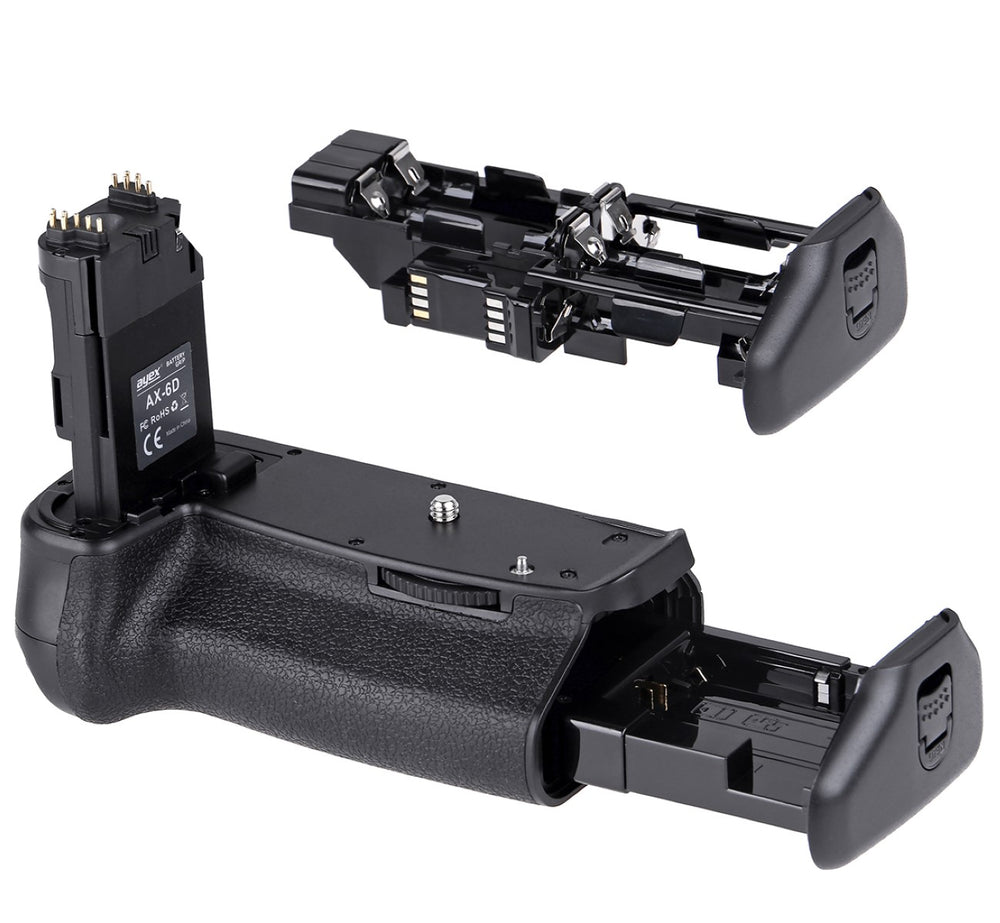Batteriegriff Set für Canon EOS 6D Mark II wie BG-E21 + 2x LP-E6N Akku + 1x USB Dual Ladegerät