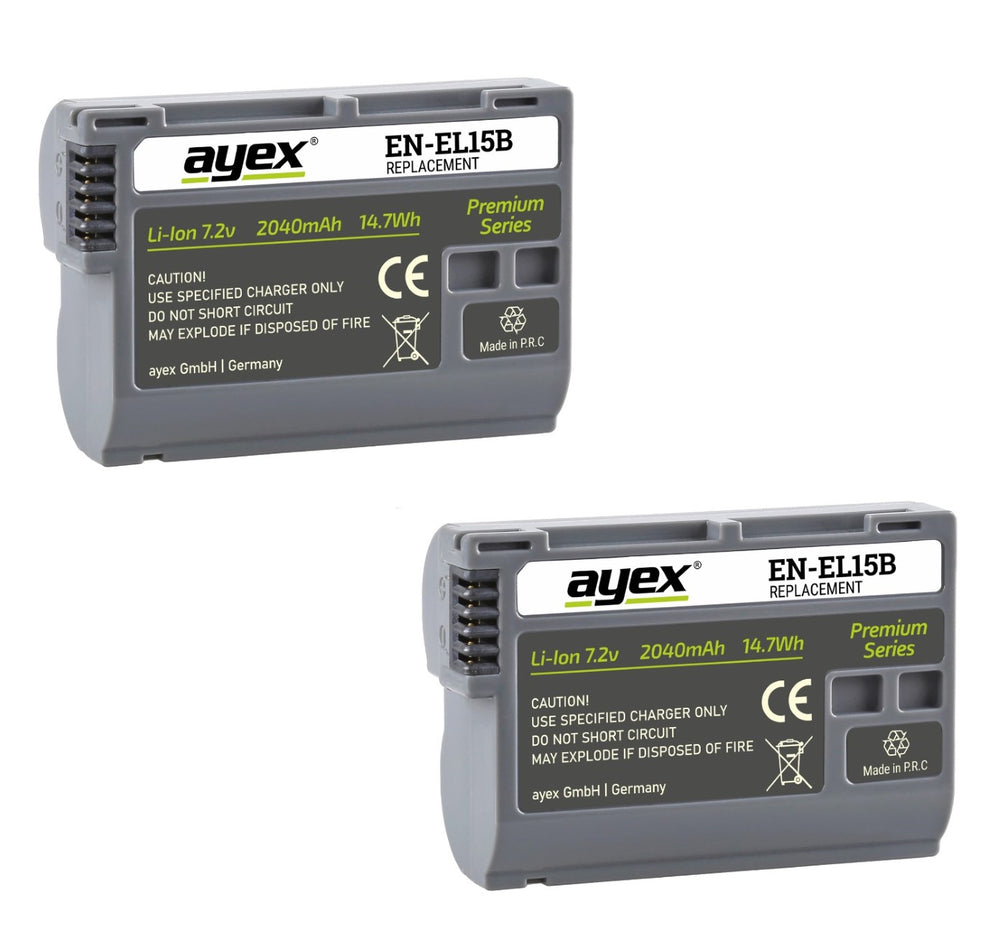 Batteriegriff Set für Nikon D800 D810 wie MB-D12 + 2x EN-EL15B Akku + 1x USB Dual Ladegerät
