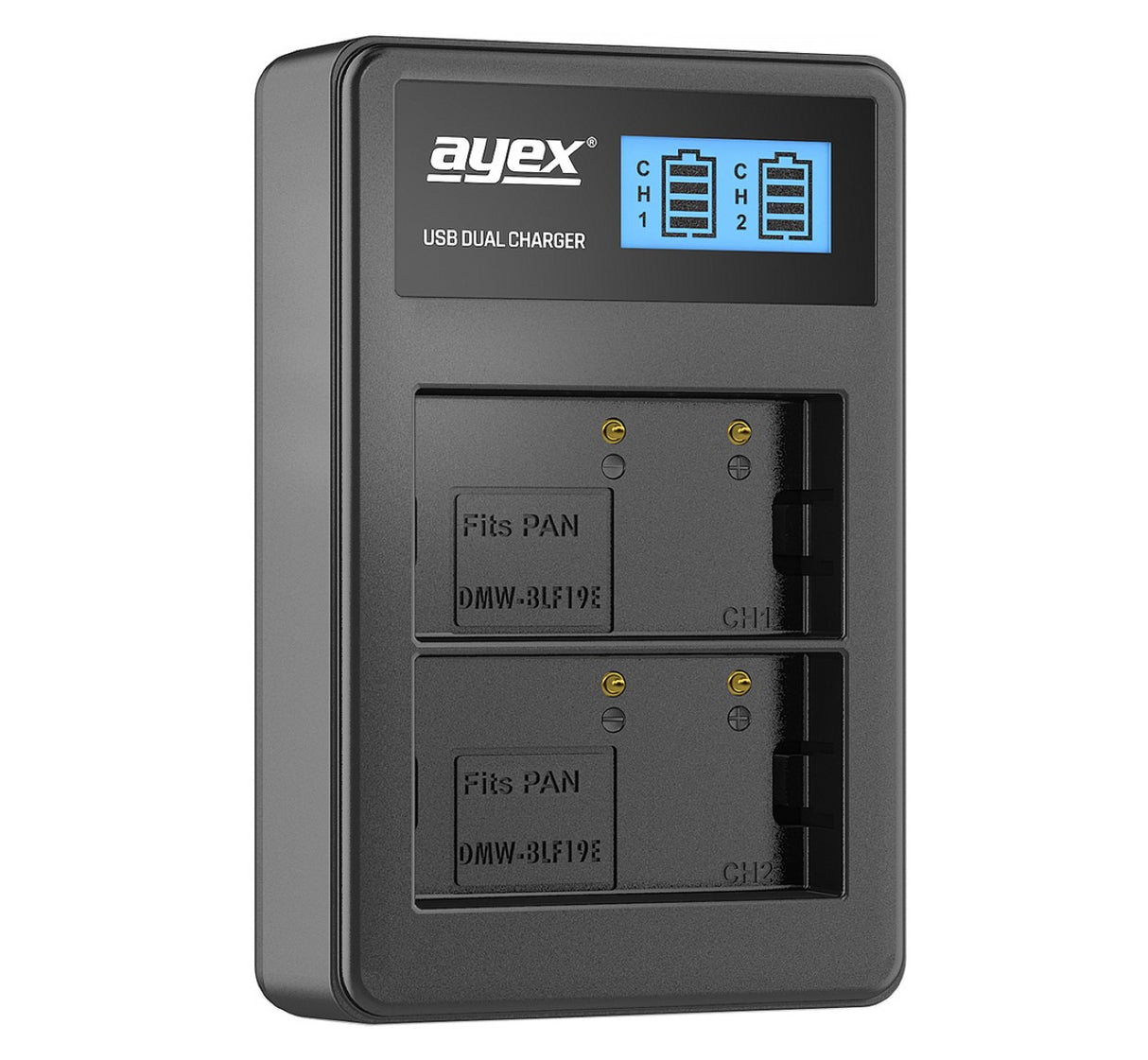 Batteriegriff Set für Panasonic Lumix GH5 + 2x BLF19E Akku + USB Dual Ladegerät