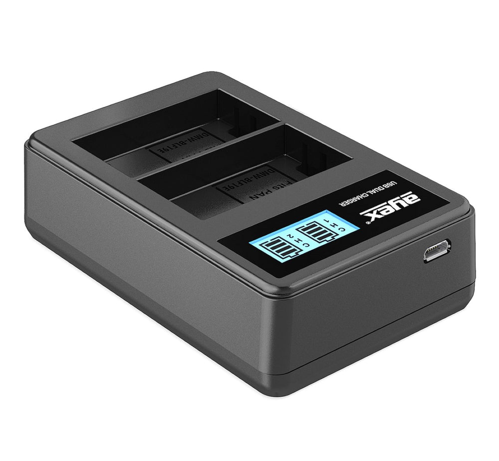 Batteriegriff Set für Panasonic Lumix GH5 + 2x BLF19E Akku + USB Dual Ladegerät