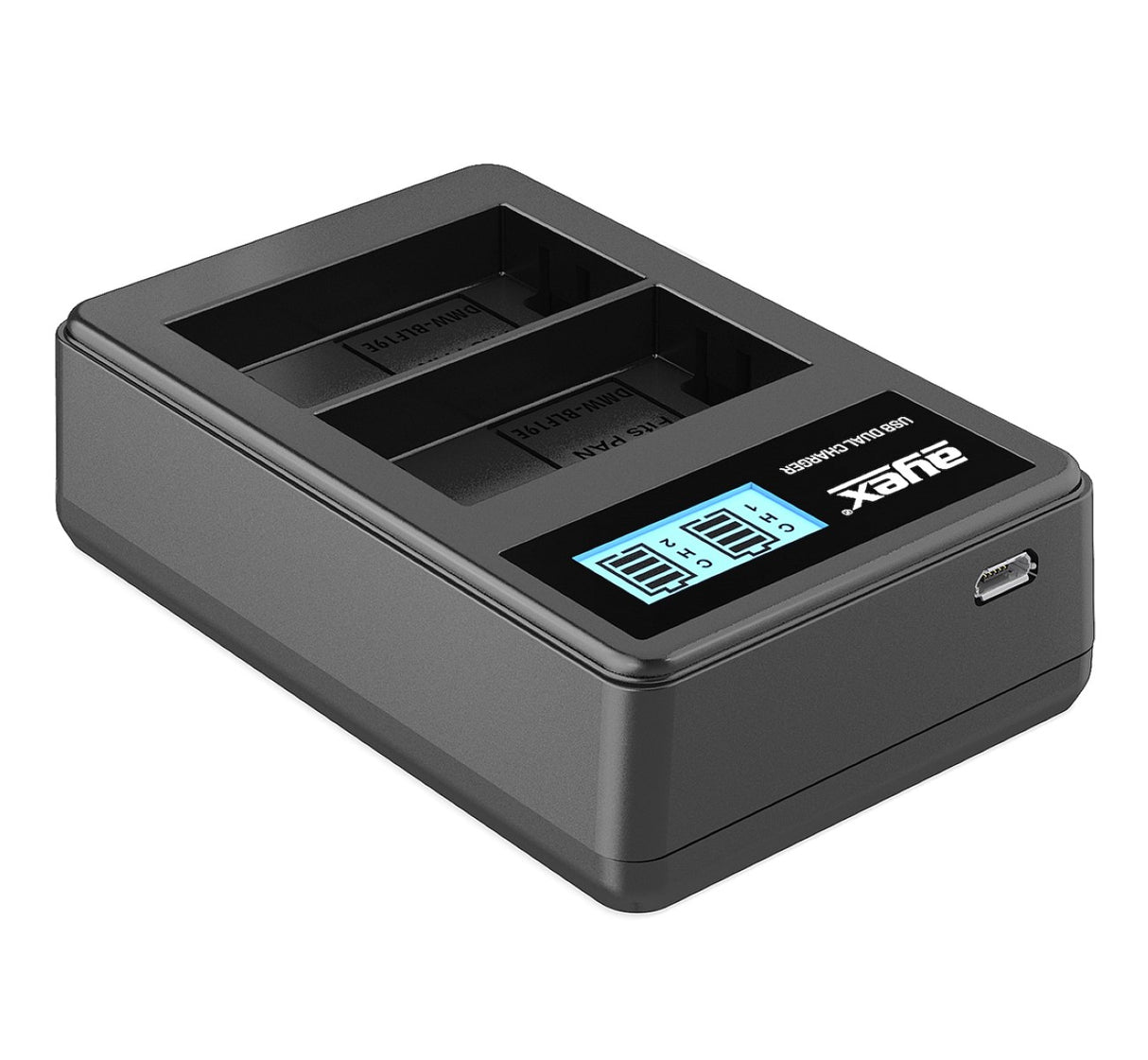Batteriegriff Set für Panasonic Lumix GH5 + 2x BLF19E Akku + USB Dual Ladegerät
