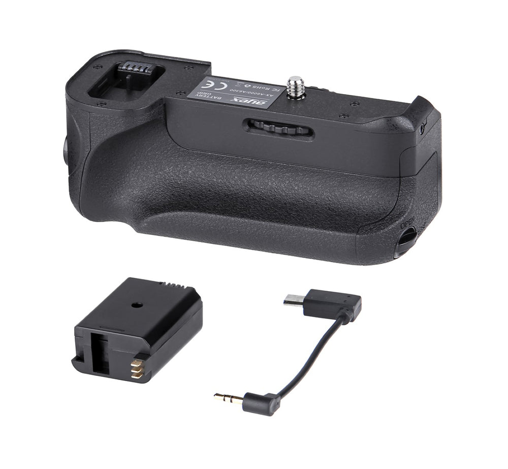 Batteriegriff Set für Sony Alpha A6300 A6000 + 2x NP-FW50 Akku + 1x USB Dual Ladegerät