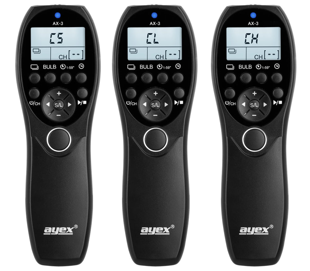 Timer Fernauslöser AX-3 RR90 zB für Fujifilm X-T10 X-M1 X-A3 X-A10 Serie Bulb Delay Fokussieren