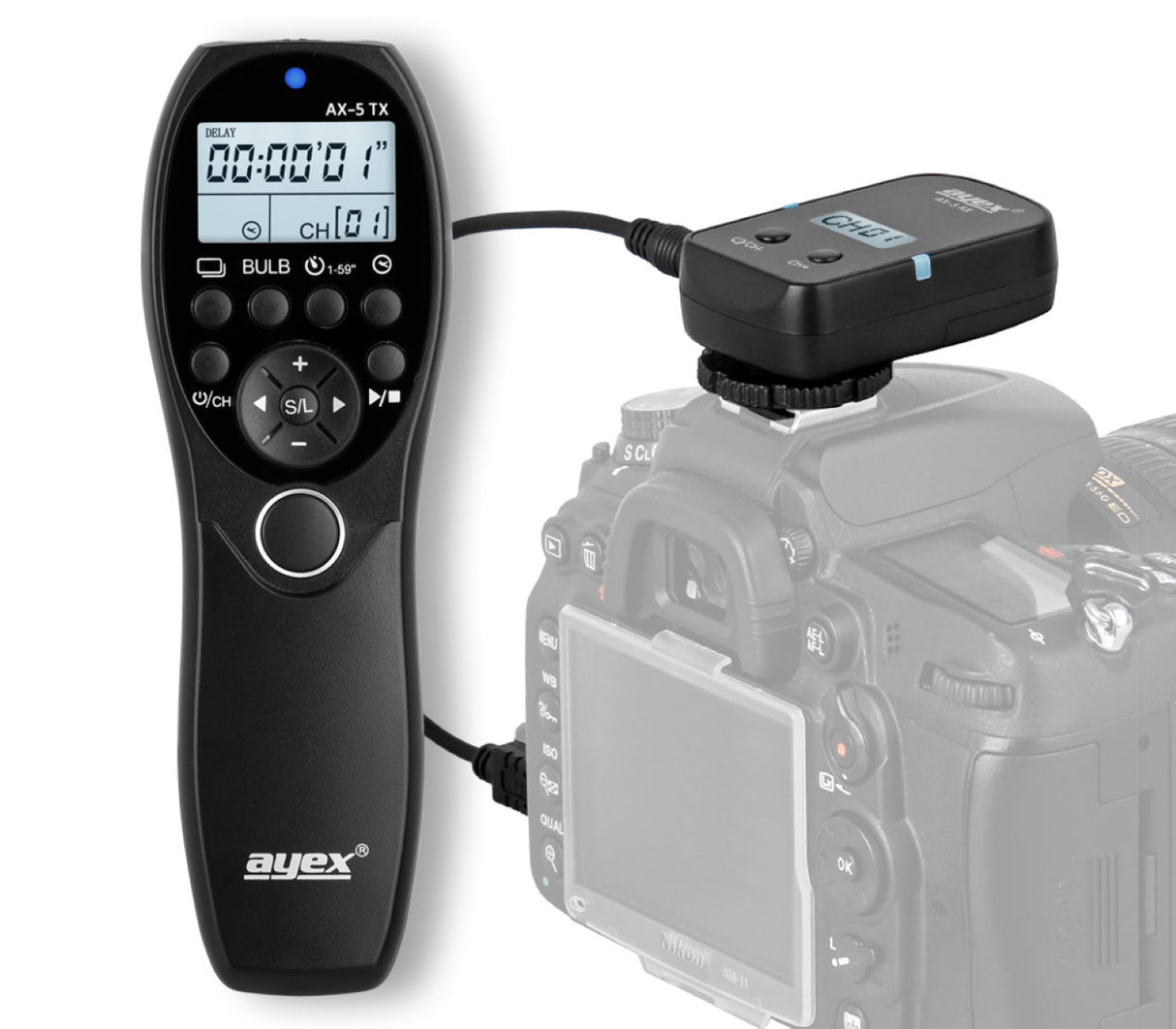 Funk Timer Fernauslöser AX-5 DC2 zB Nikon Z7 Z6 D7500 D7100 D750 D610 D90 D5600 D3300