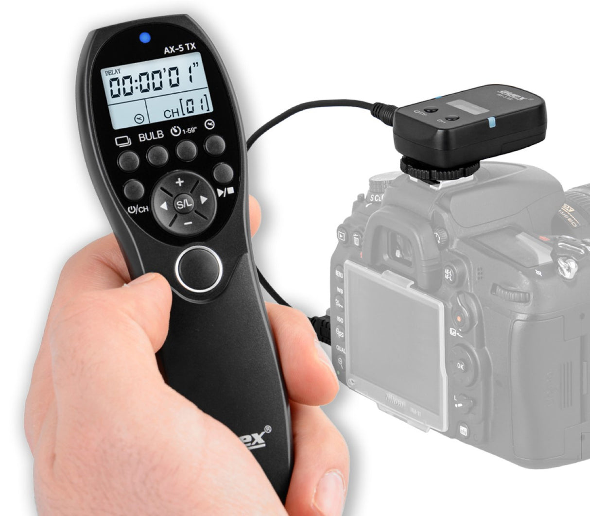 Funk Timer Fernauslöser AX-5 DC0 zB Nikon Z9 Z8 D850 D700 D5 D4S D3 Serie Bulb Delay Fokussieren