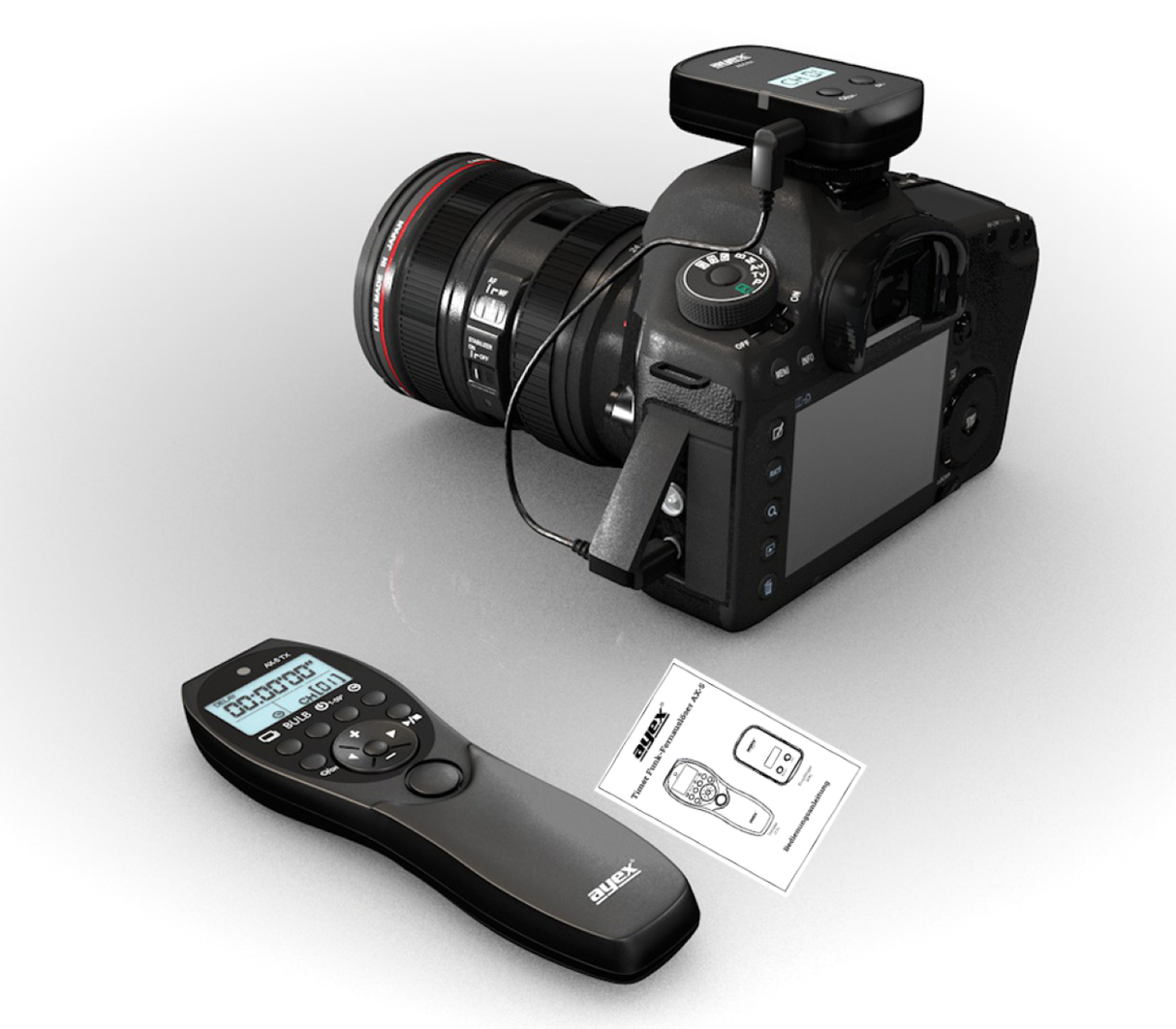 Funk Timer Fernauslöser AX-5 N3 zB Canon EOS R5 1D X Mark II 5D Mark IV 5DS 6D 7D Mark II Serie Bulb Delay Fokussieren