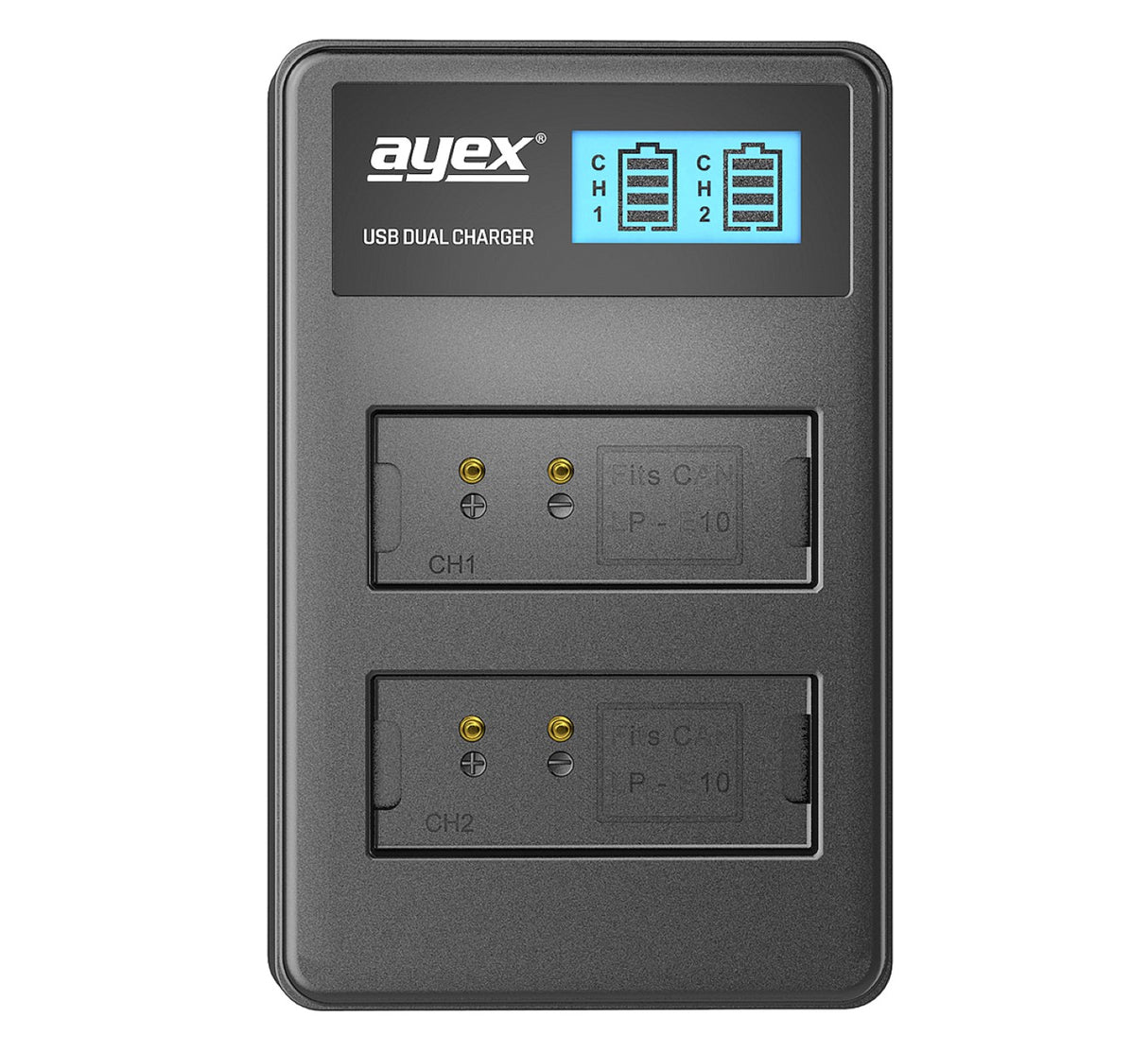 ayex Power Set mit 2x LP-E10 Akku + USB Dual-Ladegerät Für zB Canon EOS 1300D Rebel T3 Kiss X50