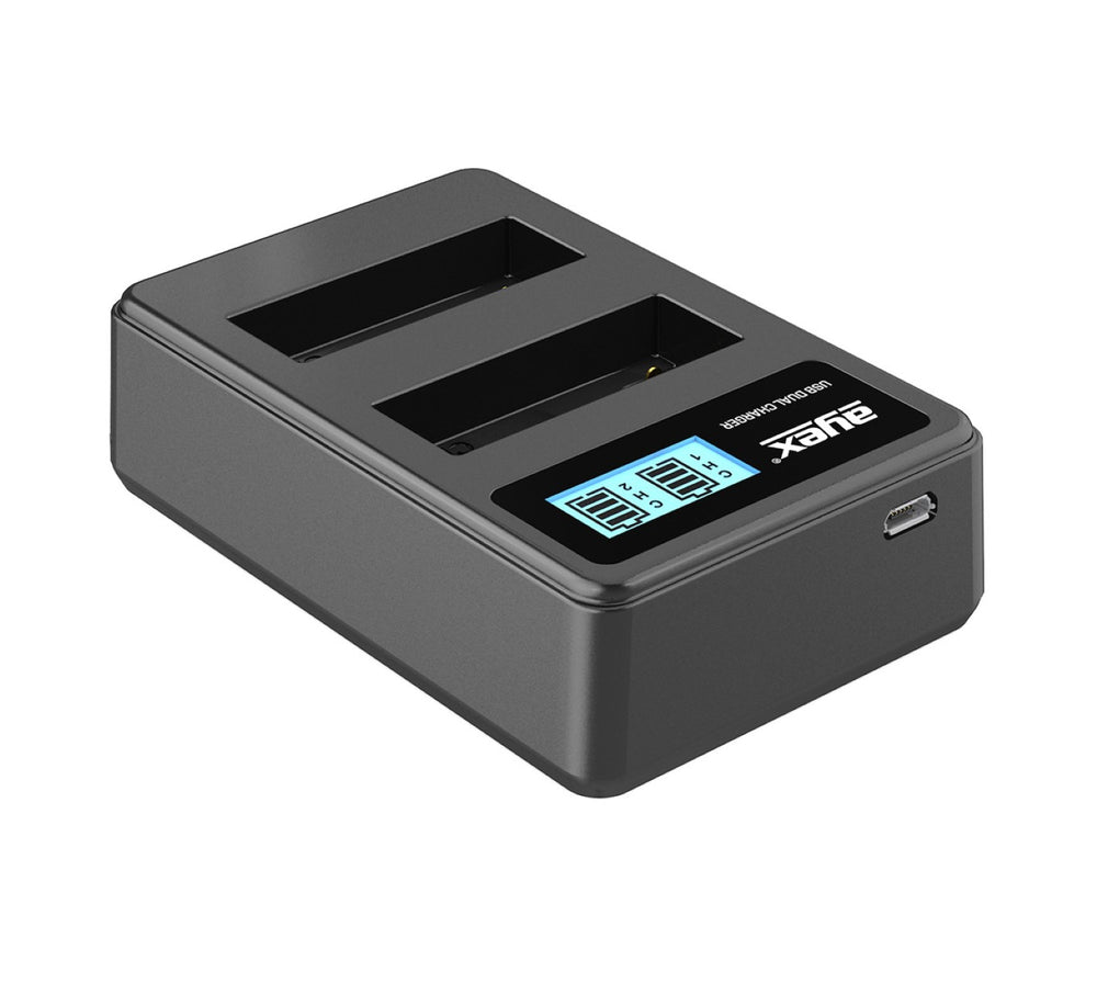 USB Dual Ladegerät für GoPro AHDBT-401 Akkus Hero 4 beleuchtetes Display Ladestandanzeige