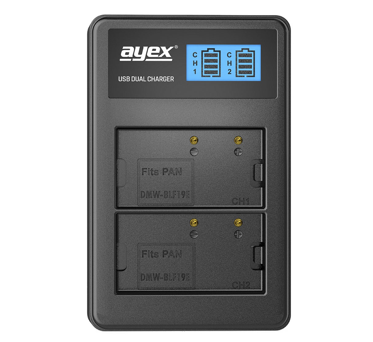 ayex Power Set mit 2x DMW-BLF19E Akku für Panasonic + 1x USB Dual Ladegerät