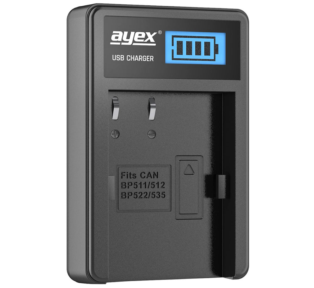 USB Ladegerät für Panasonic DMW-BLF19E Akkus beleuchtetes Display Ladestandanzeige