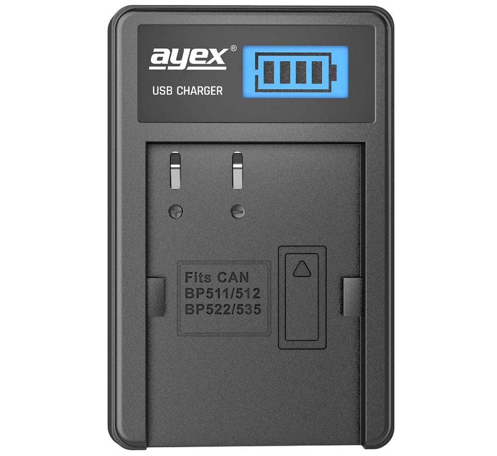 USB Ladegerät für Panasonic DMW-BLF19E Akkus beleuchtetes Display Ladestandanzeige
