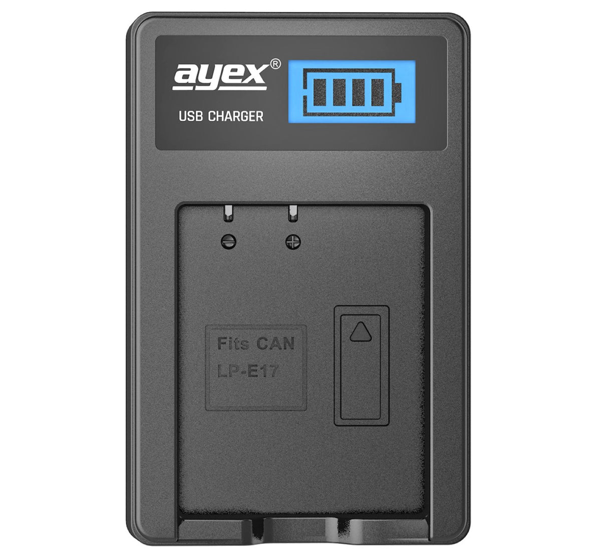 USB Ladegerät für Canon LP-E17 Akkus beleuchtetes Display Ladestandanzeige