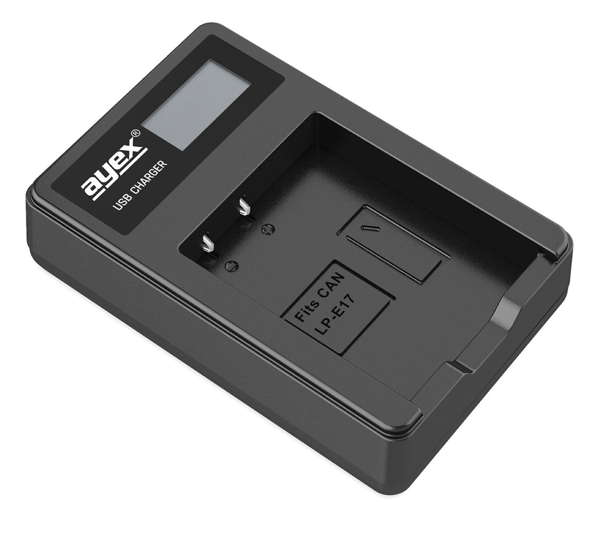 USB Ladegerät für Canon LP-E17 Akkus beleuchtetes Display Ladestandanzeige