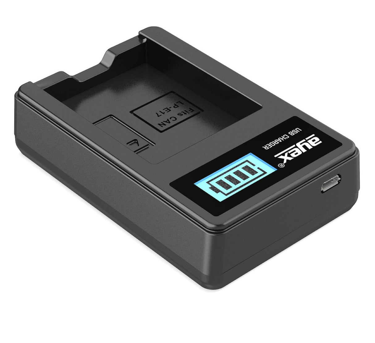 USB Ladegerät für Canon LP-E17 Akkus beleuchtetes Display Ladestandanzeige