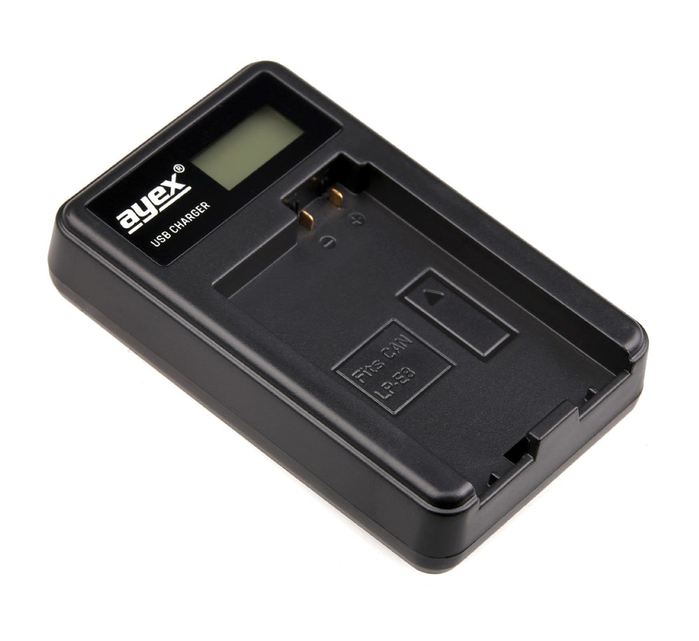 USB Ladegerät für Canon LP-E8 Akkus beleuchtetes Display Ladestandanzeige