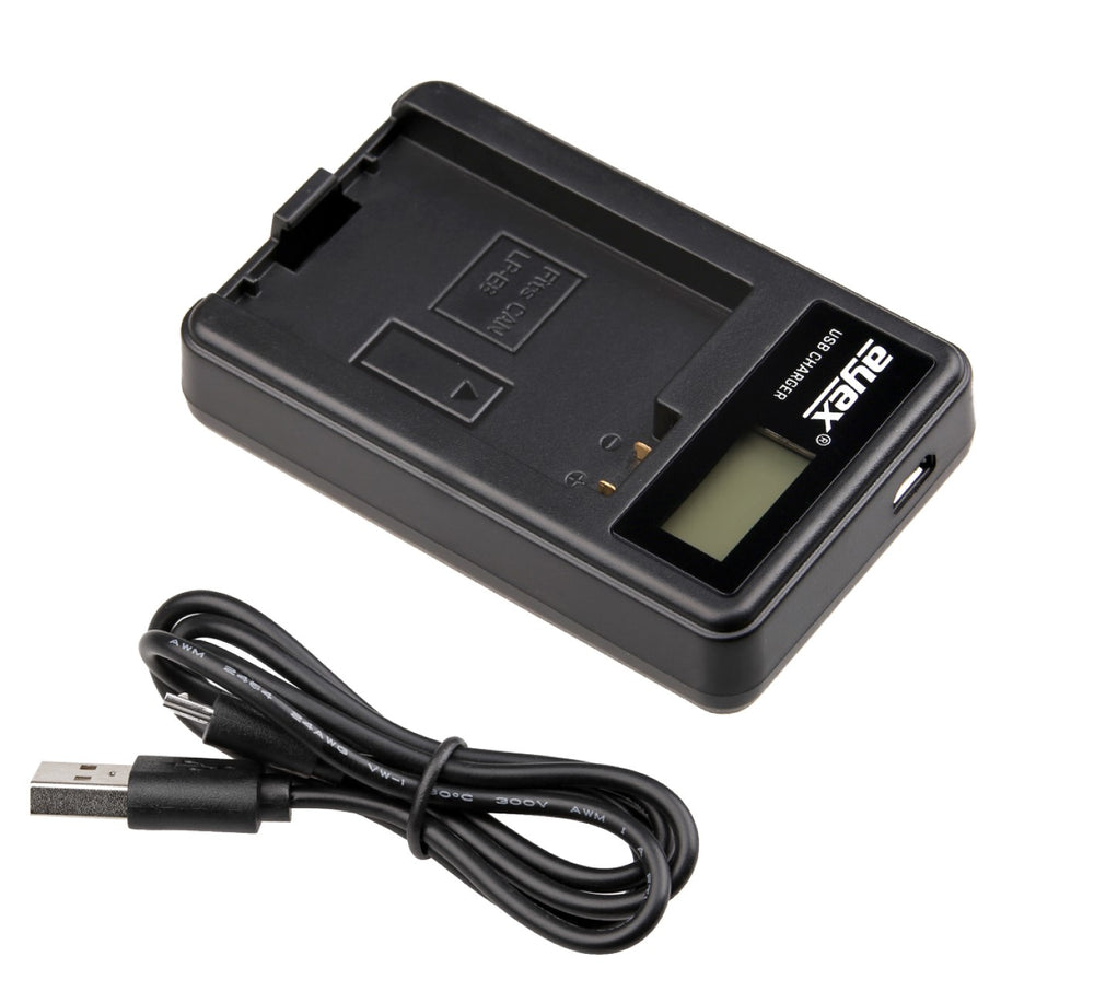 USB Ladegerät für Canon LP-E8 Akkus beleuchtetes Display Ladestandanzeige