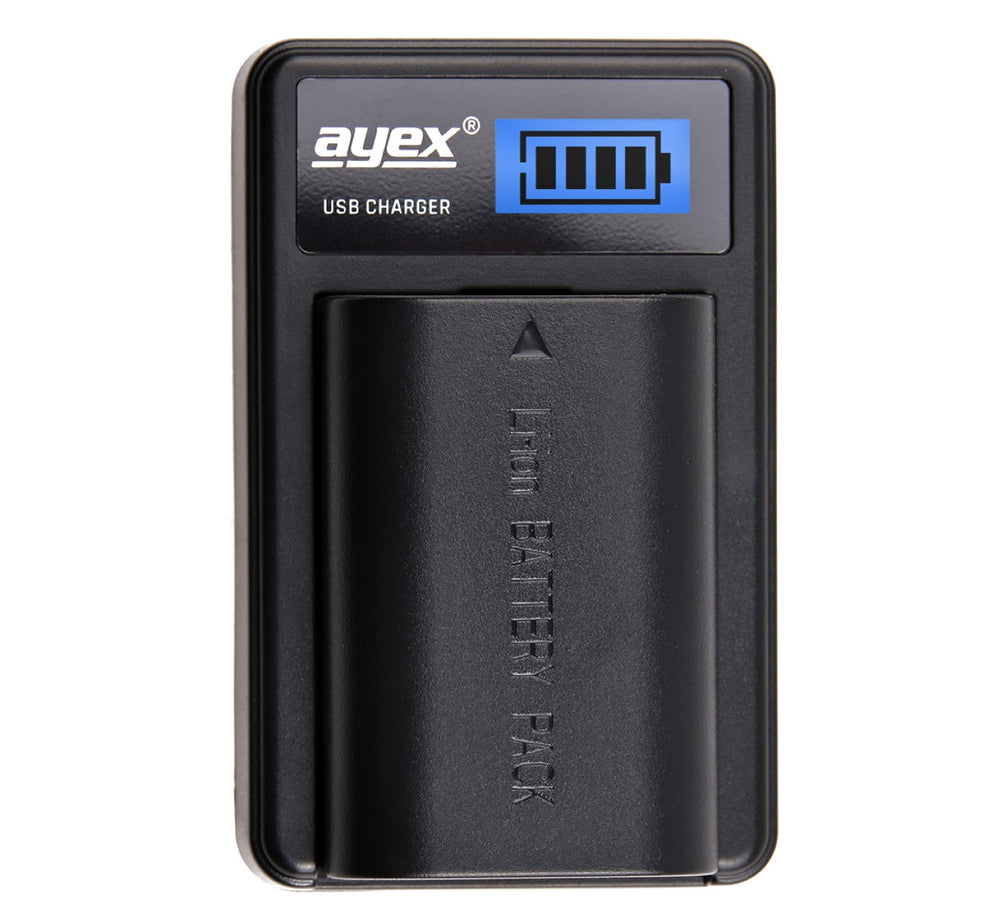 USB Ladegerät für Canon LP-E6 N,NH Akkus beleuchtetes Display Ladestandanzeige