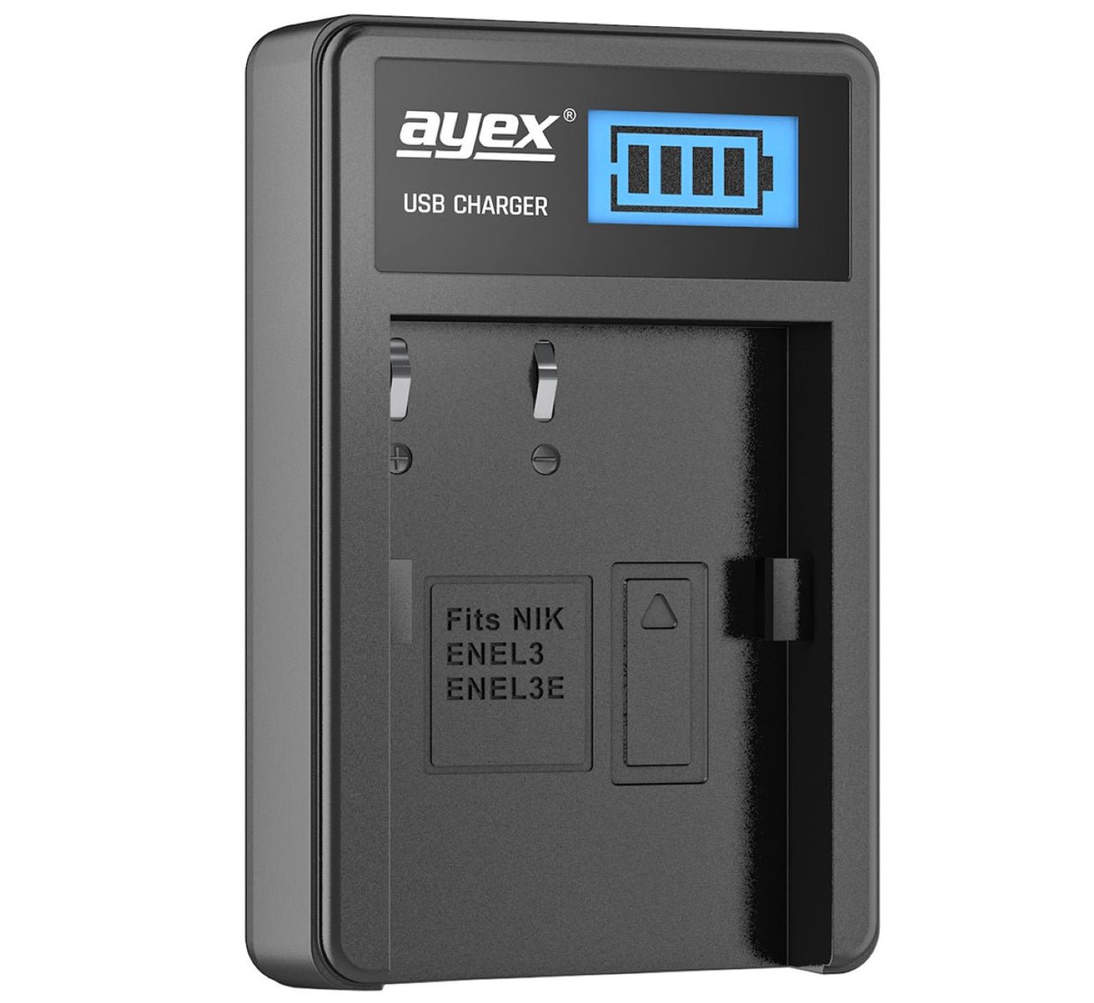 USB Ladegerät für Nikon EN-EL3 EN-EL3e Akkus beleuchtetes Display Ladestandanzeige